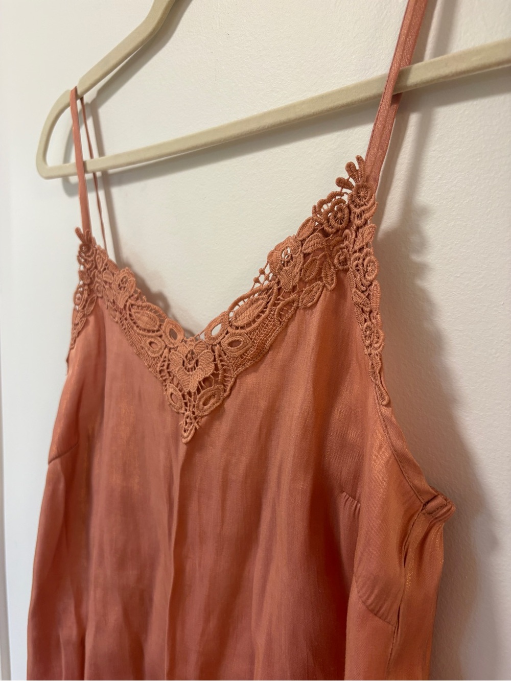 Cream Clothing Brand Danish Tank Pink Gold Shimmery Cecile Singlet Sz 36 Viscose